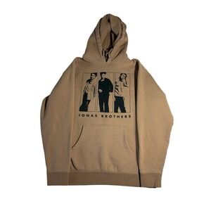 Jonas Brothers Tour 2023 Khaki Brown Tan Hoodie Size Medium